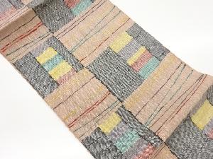 色紙に横段模様織出し名古屋帯